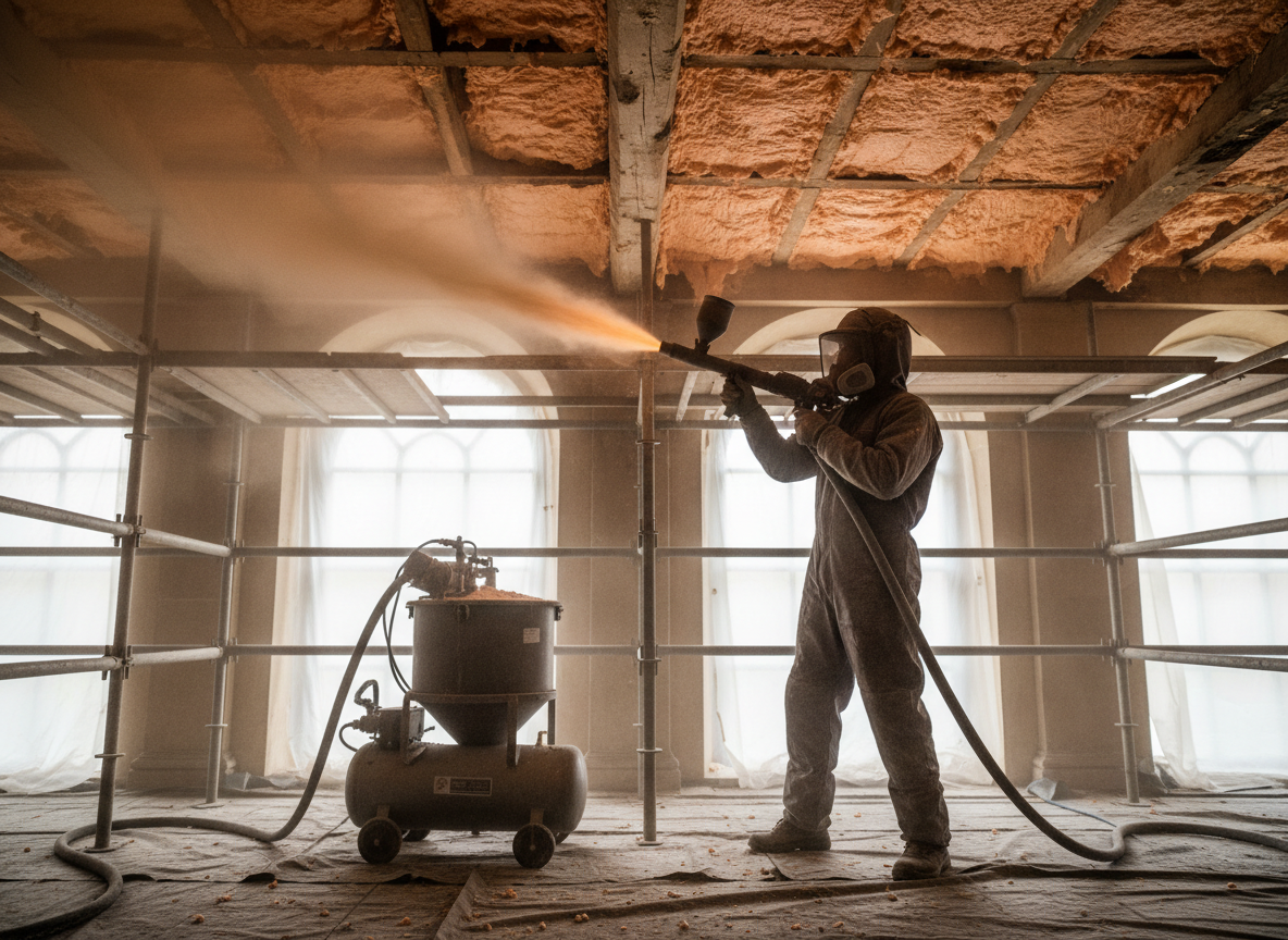 Sand Blasting Spray Foam Insulation Removal in Bath, Somerset